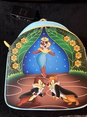 Disney Blue Floral Chip and Dale Stage Mini Backpack with Clarice  Loungefly